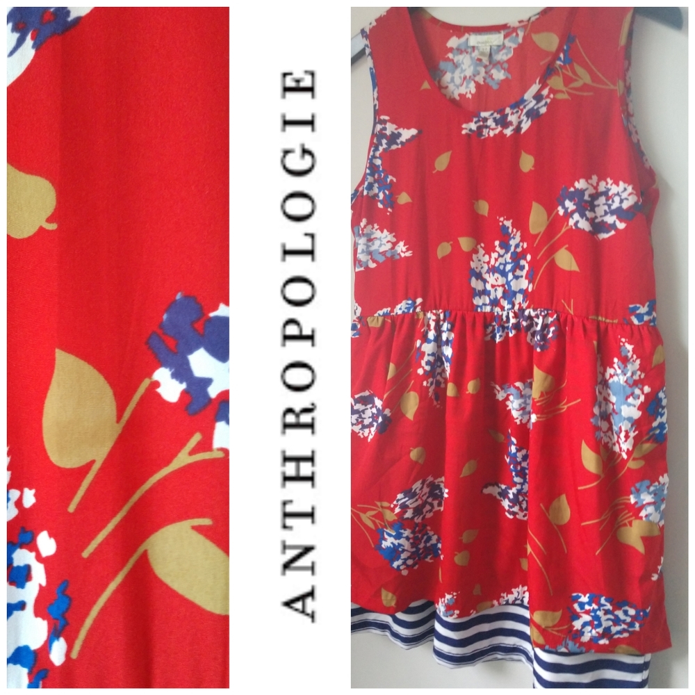 Red, Striped, & Floral Mini Dress